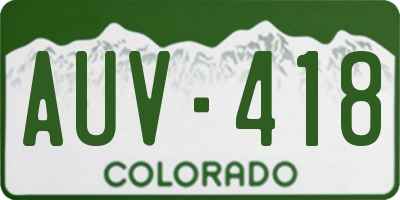 CO license plate AUV418