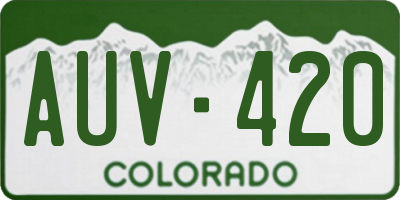CO license plate AUV420
