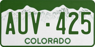 CO license plate AUV425