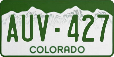 CO license plate AUV427