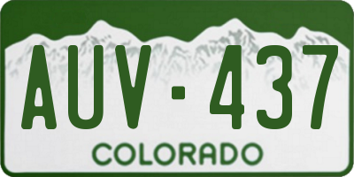CO license plate AUV437