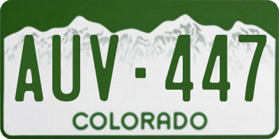 CO license plate AUV447