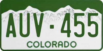 CO license plate AUV455