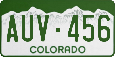 CO license plate AUV456