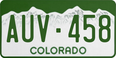 CO license plate AUV458