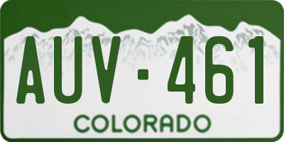 CO license plate AUV461