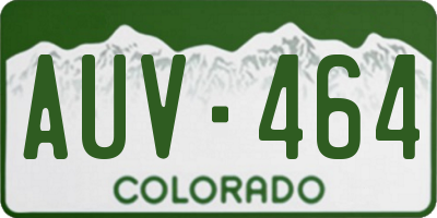 CO license plate AUV464