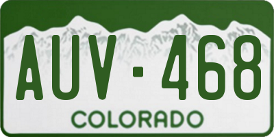 CO license plate AUV468