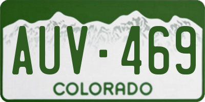 CO license plate AUV469