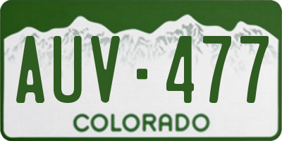 CO license plate AUV477