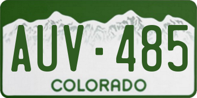 CO license plate AUV485