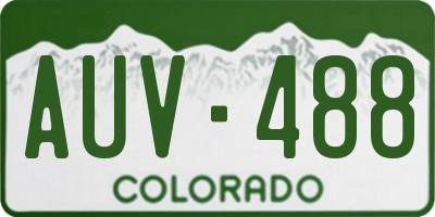 CO license plate AUV488