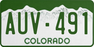 CO license plate AUV491