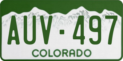 CO license plate AUV497