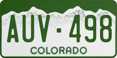 CO license plate AUV498