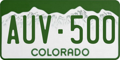 CO license plate AUV500