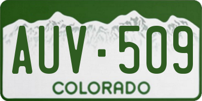 CO license plate AUV509