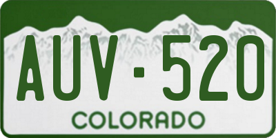 CO license plate AUV520