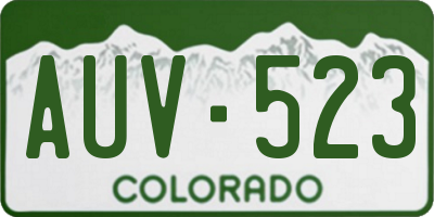 CO license plate AUV523