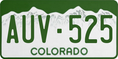 CO license plate AUV525