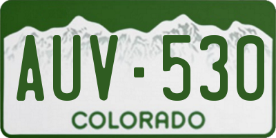 CO license plate AUV530