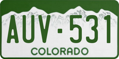 CO license plate AUV531