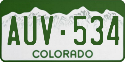 CO license plate AUV534