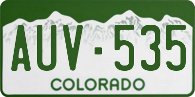CO license plate AUV535