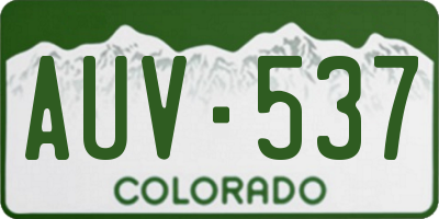 CO license plate AUV537