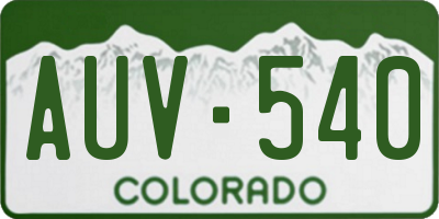 CO license plate AUV540