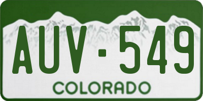 CO license plate AUV549