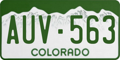 CO license plate AUV563