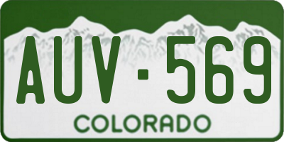 CO license plate AUV569