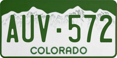 CO license plate AUV572