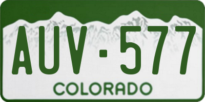 CO license plate AUV577