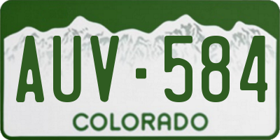 CO license plate AUV584