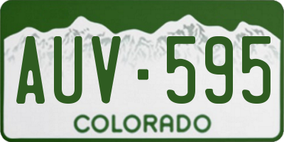 CO license plate AUV595