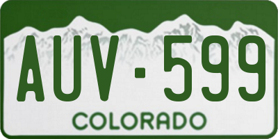CO license plate AUV599