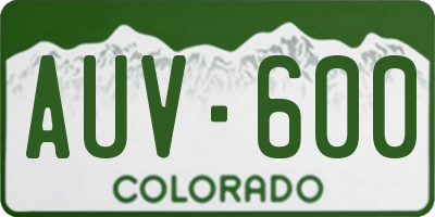CO license plate AUV600