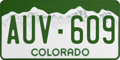 CO license plate AUV609