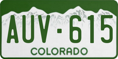 CO license plate AUV615