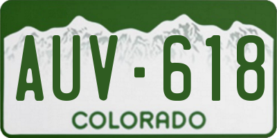 CO license plate AUV618