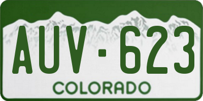 CO license plate AUV623