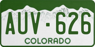 CO license plate AUV626