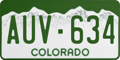 CO license plate AUV634