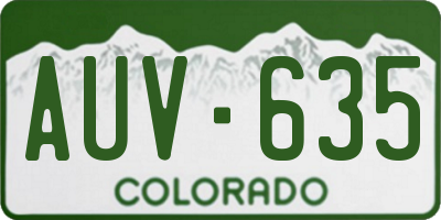 CO license plate AUV635