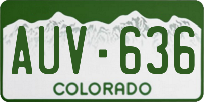 CO license plate AUV636