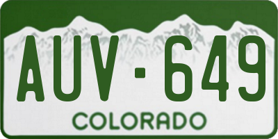 CO license plate AUV649