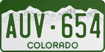 CO license plate AUV654