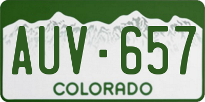 CO license plate AUV657